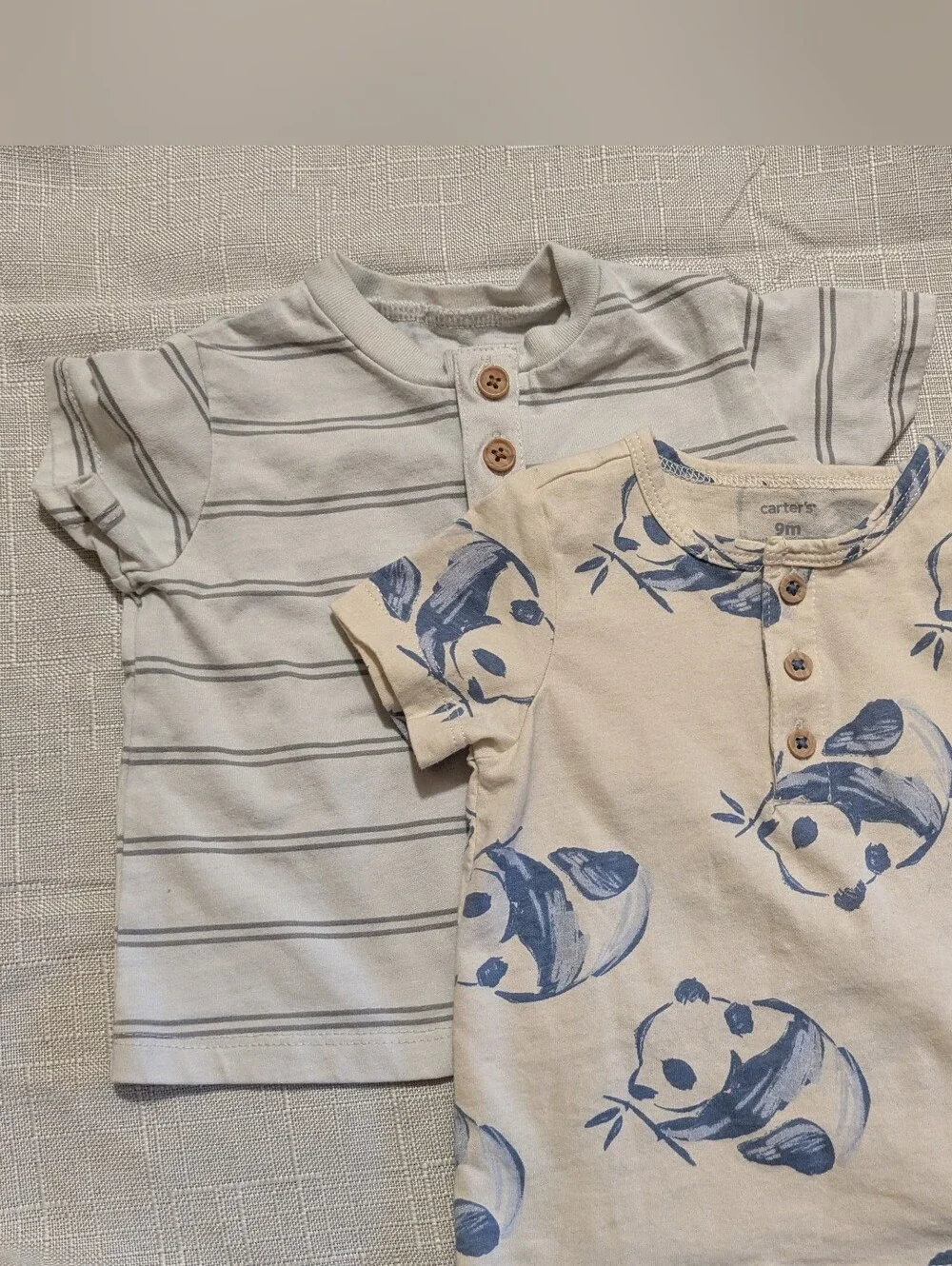 Carter's Baby Boys' Blue Panda Short-Sleeve Tops (2-Pack)